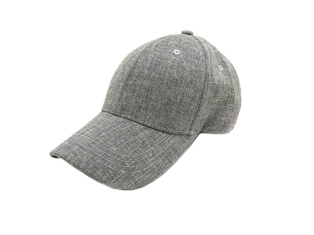 men basic polyester baseball cap in light gray color