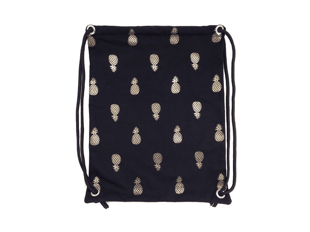 Fashion gold blocking pineapple drawstring bag