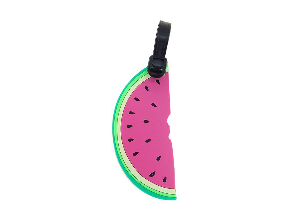 PVC luggage tag in watermelon shape.