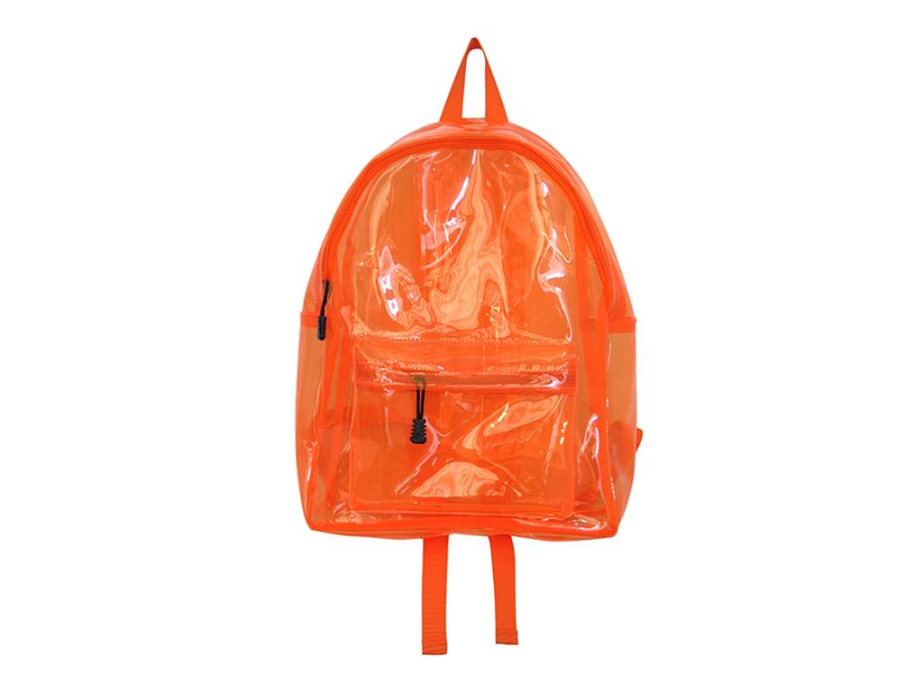 Fashion transparent fluorescent orange backpack