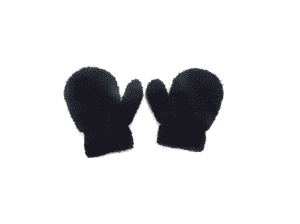 fluffy knitted mittens
