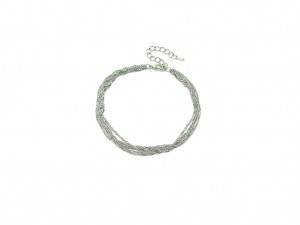 Silver multilayer chain anklet