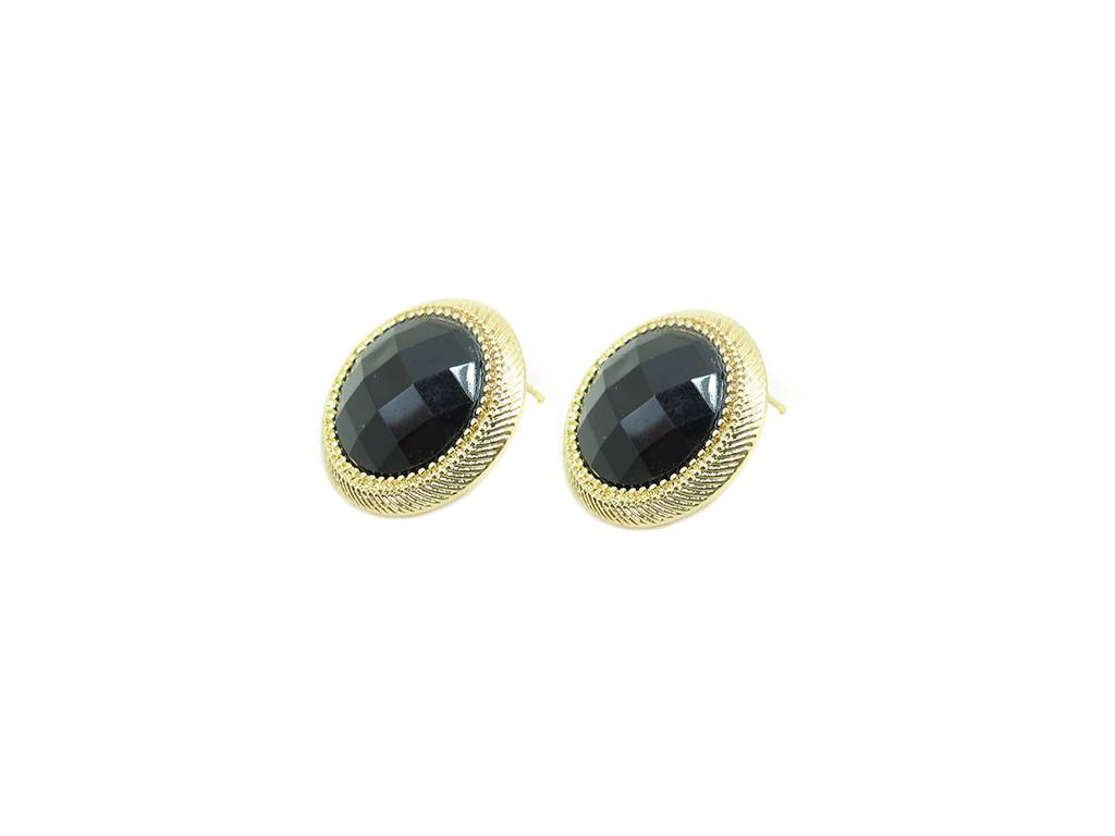 Rhinestone earring pins black