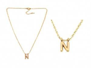 Letter N pendant necklace