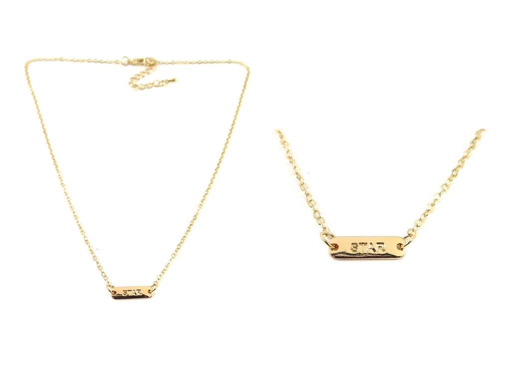 STAR  letter pendant link chain necklace