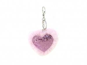 Glitter heart key ring