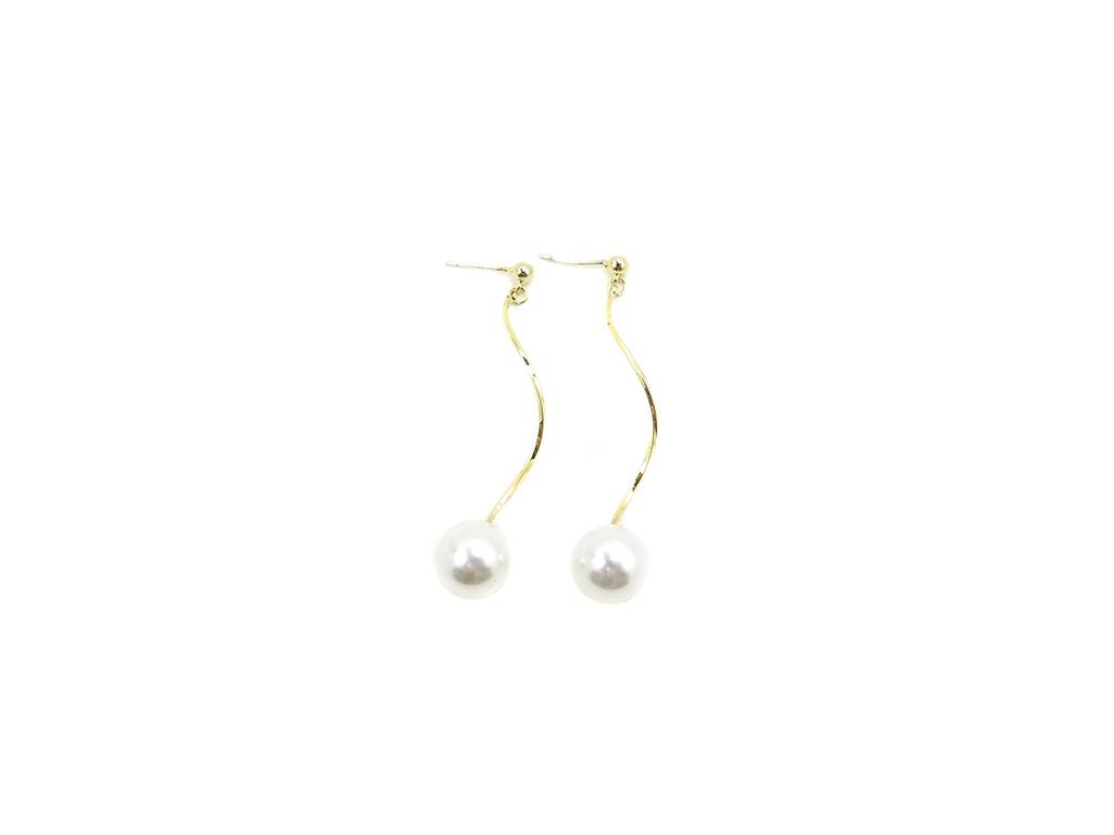 Drop pierced earrings with pearl