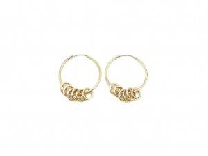 C shape with circles earrings