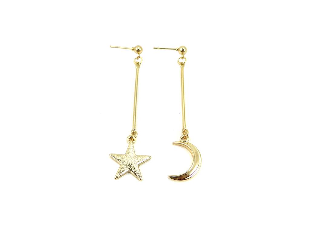 Star and Moon drop earrings
