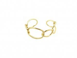 Stainless Steel Charm Gold Plated Twist Wire Bangle Cuff Cross Weave Bracelect