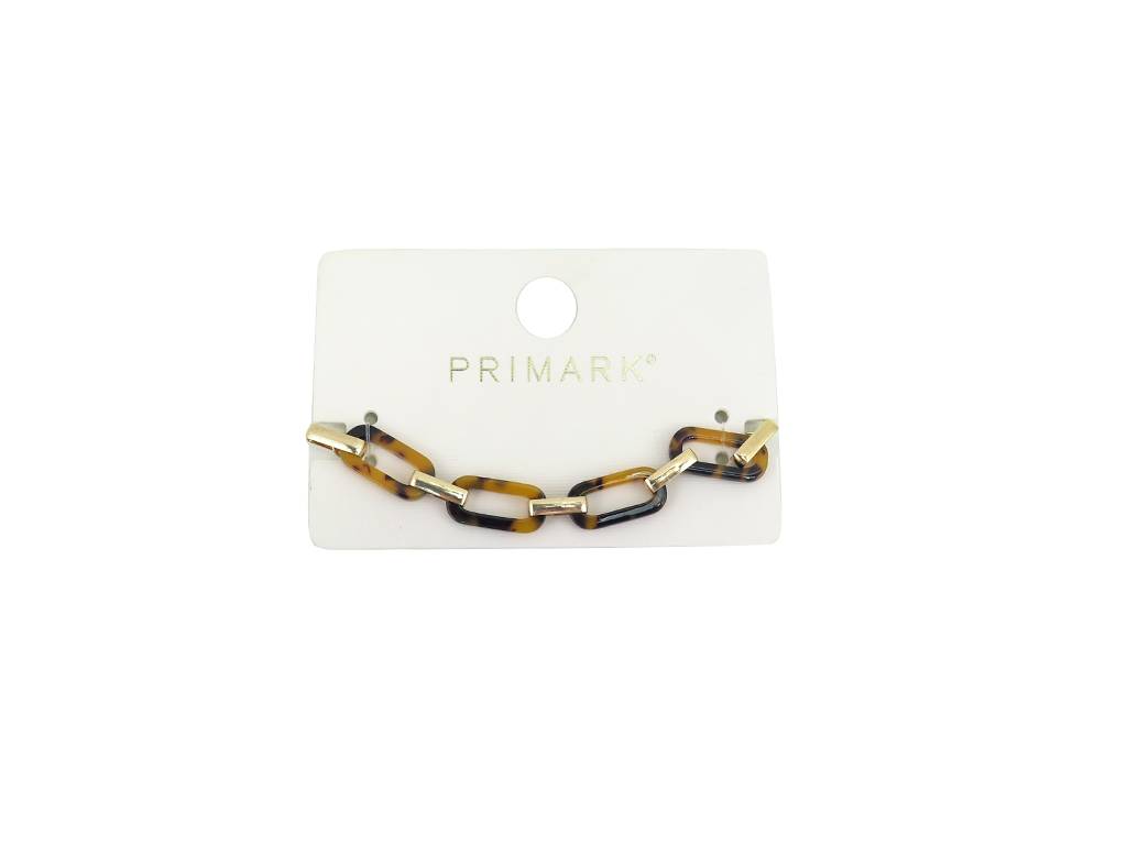 Gold resin tortoise shell chain bracelet