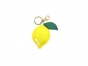 lemon metal fruit keychain
