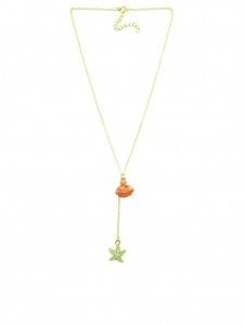 Necklace with starfish and shell pendant