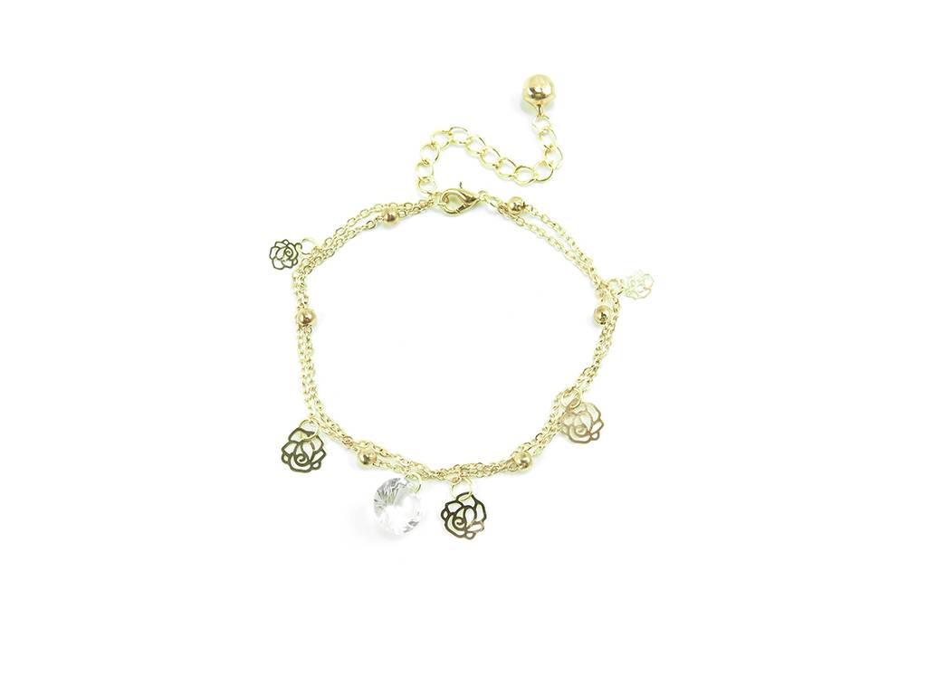 Bohemian Style Wholesale Diamond Flower Anklet Bracelet Foot Jewerly Barefoot sandals Anklets for women