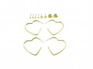 Geometric heart love earrings