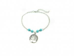 Anklet with beads and tree