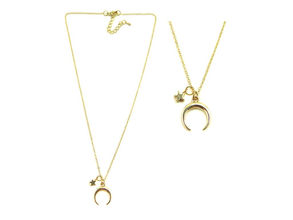 fashion moon star pendant alloy necklace jewelry