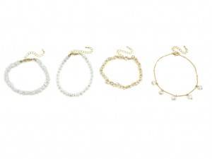 4pcs pearl chain bracelet set
