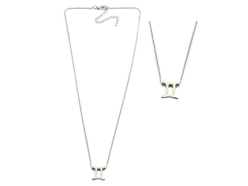 silver plated pendant number necklace