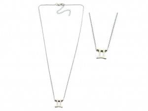 silver plated pendant number necklace
