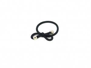 bow hair elastic with gold beads