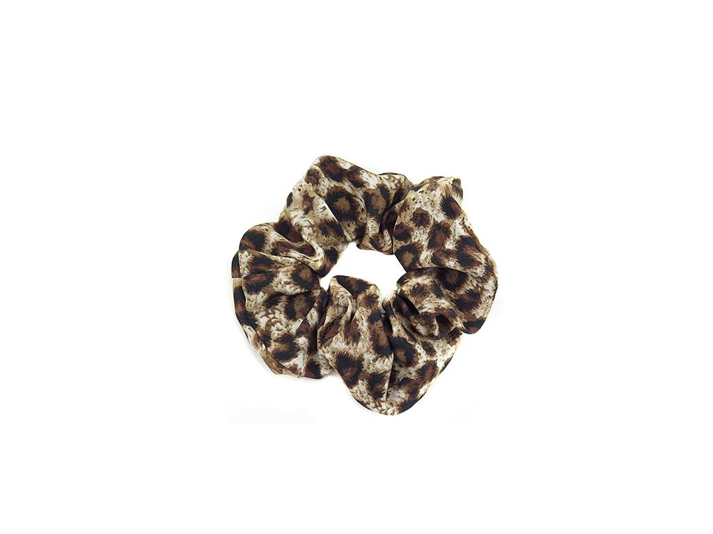 Hair scrunchies with leopard print