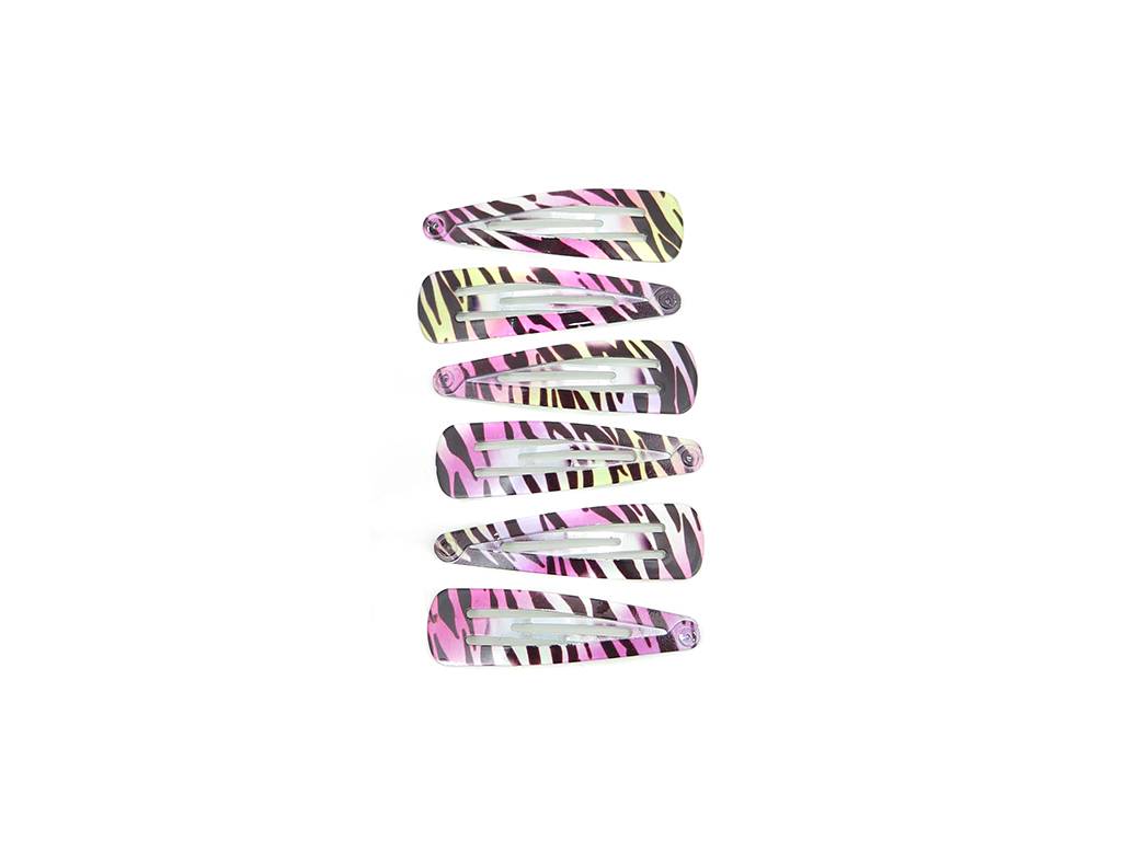 Zebra pattern Hair clip set 6 pcs colorful