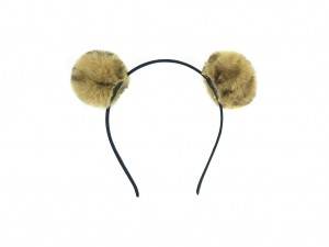 Leopard pom-pom headband