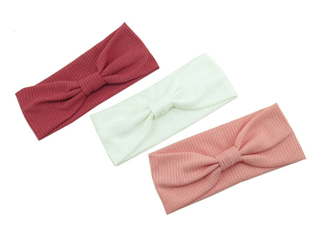Pastel monochromatic pleated bowknot headband set