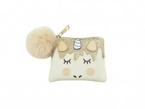 coin purse in unicorn style with pompom