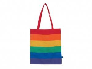 Cotton Handbag With Rainbow Printing