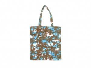 palm tree pattern canvas tote