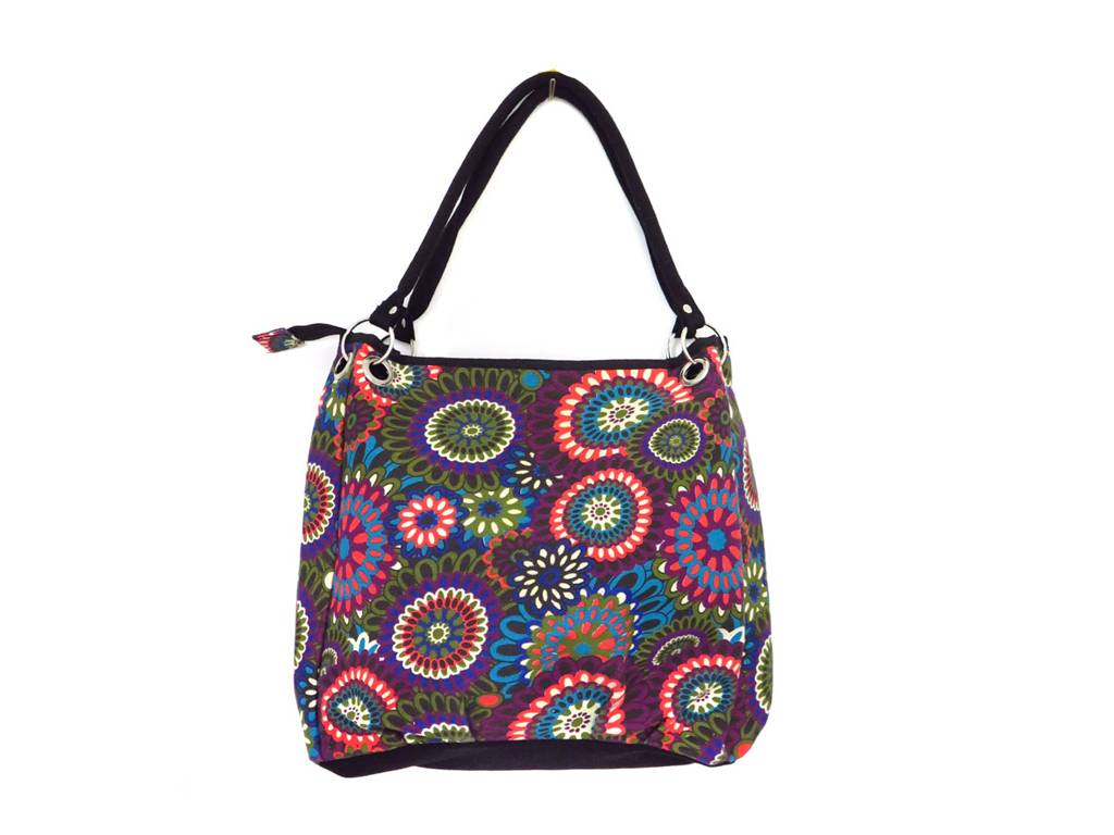 flower pattern canvas tote