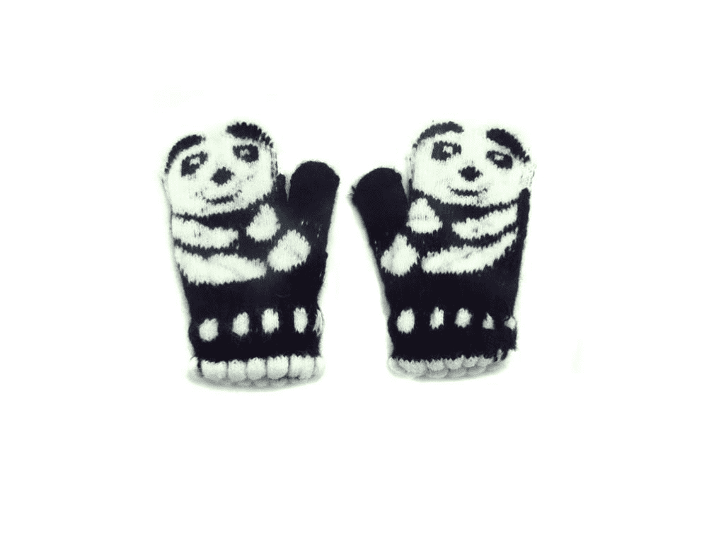 Panda cute knitted mittens