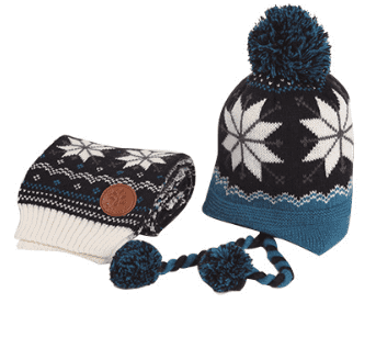kids winter hat and scarf set in Norwegian pattern