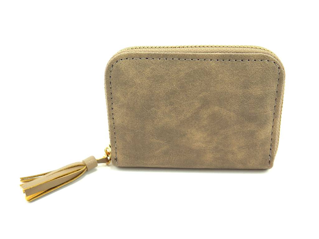 faux leather wallet with tassel puller