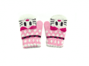 kid’s kitty cute knitted mittens