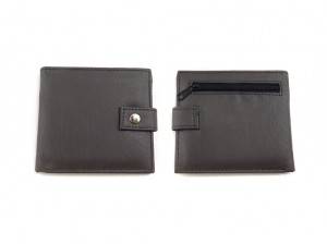 hasp faux leather wallet with button and buckle