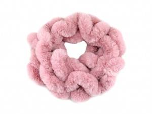 Fashion pastel pink faux fur winter scarf