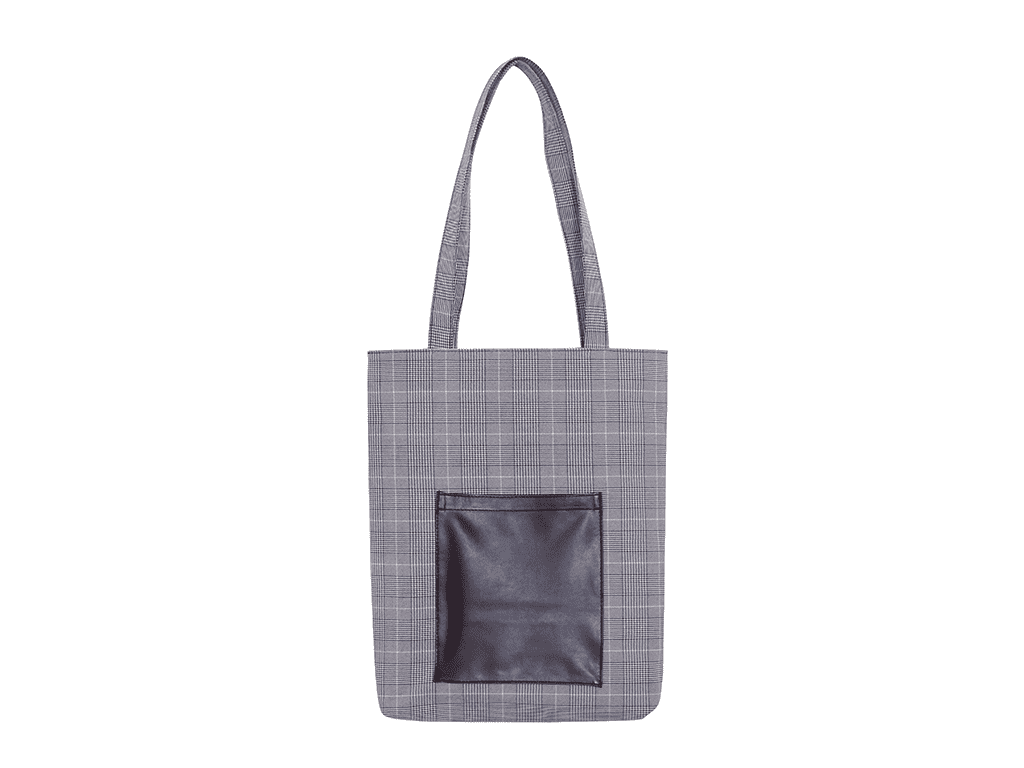 Fashion plaid tote bag with pouch