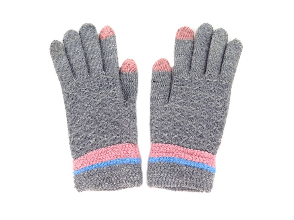 Soft cozy grey winter glove