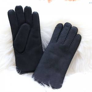 Classical handsewn double faced sheep shearling gloves for men