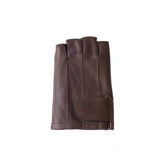Fingerless driving fashion deerskin gloves with three points