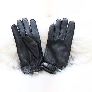 Deerskin casual stylish handsewn gloves with three points