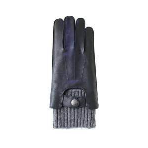 Stylish classical deerskin gloves with fleece cuff