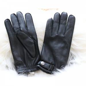 Deerskin casual stylish handsewn gloves with three points