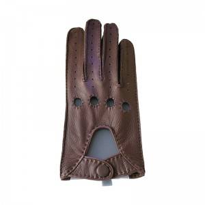 Deerskin driving fashion gloves with handsewn