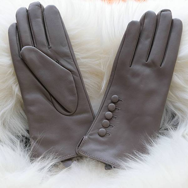 Ladies sheep leather gloves with five buttons on back Featured Image