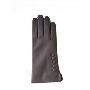 Ladies sheep leather gloves with five buttons on back