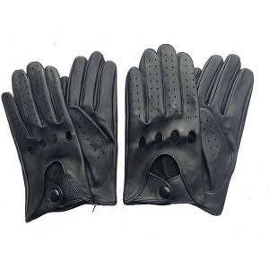 Ladies sheep leather driving gloves with handsewn